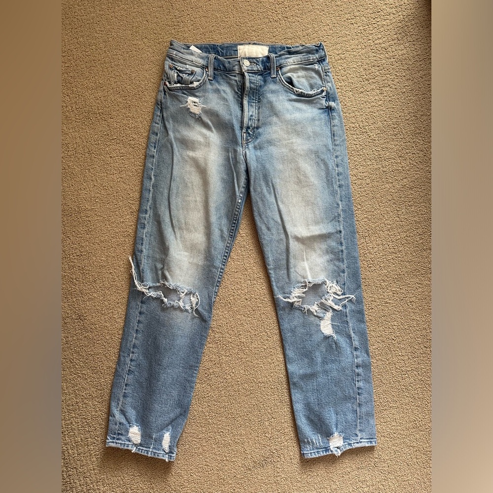 MOTHER superior tomcat tomcat jeans light wash ripped good condition size 27